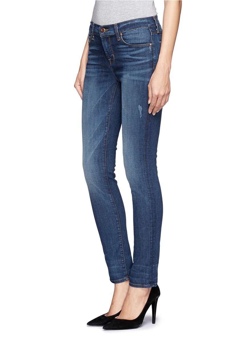 Lyst - J brand Heartbreaker Mid-rise Skinny Jeans in Blue