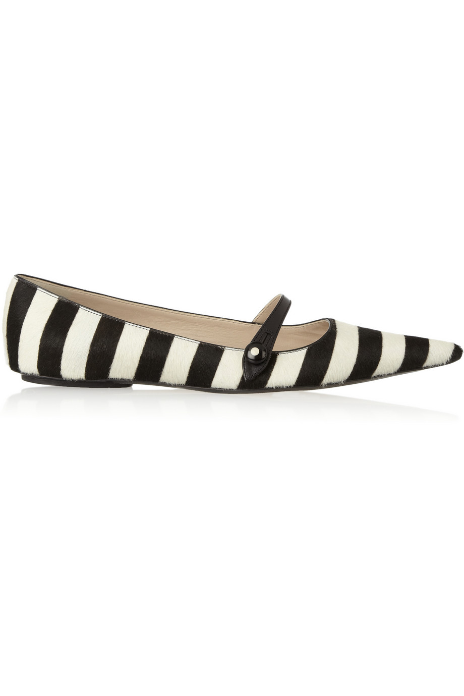 Lyst Marc Jacobs Striped Calf Hair Flats in Black