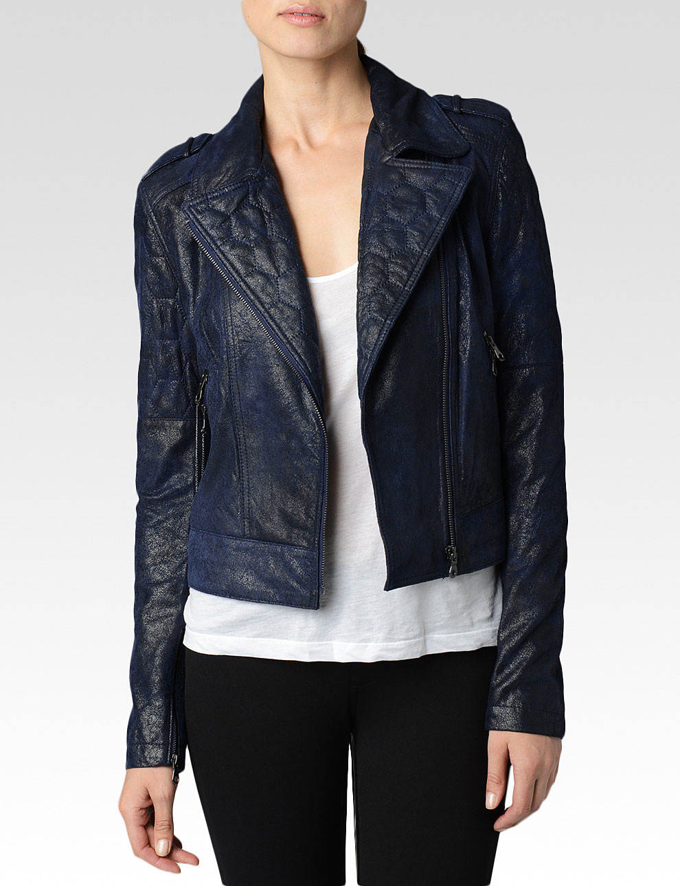 Paige Sacha Leather Jacket Night Star in Black Lyst