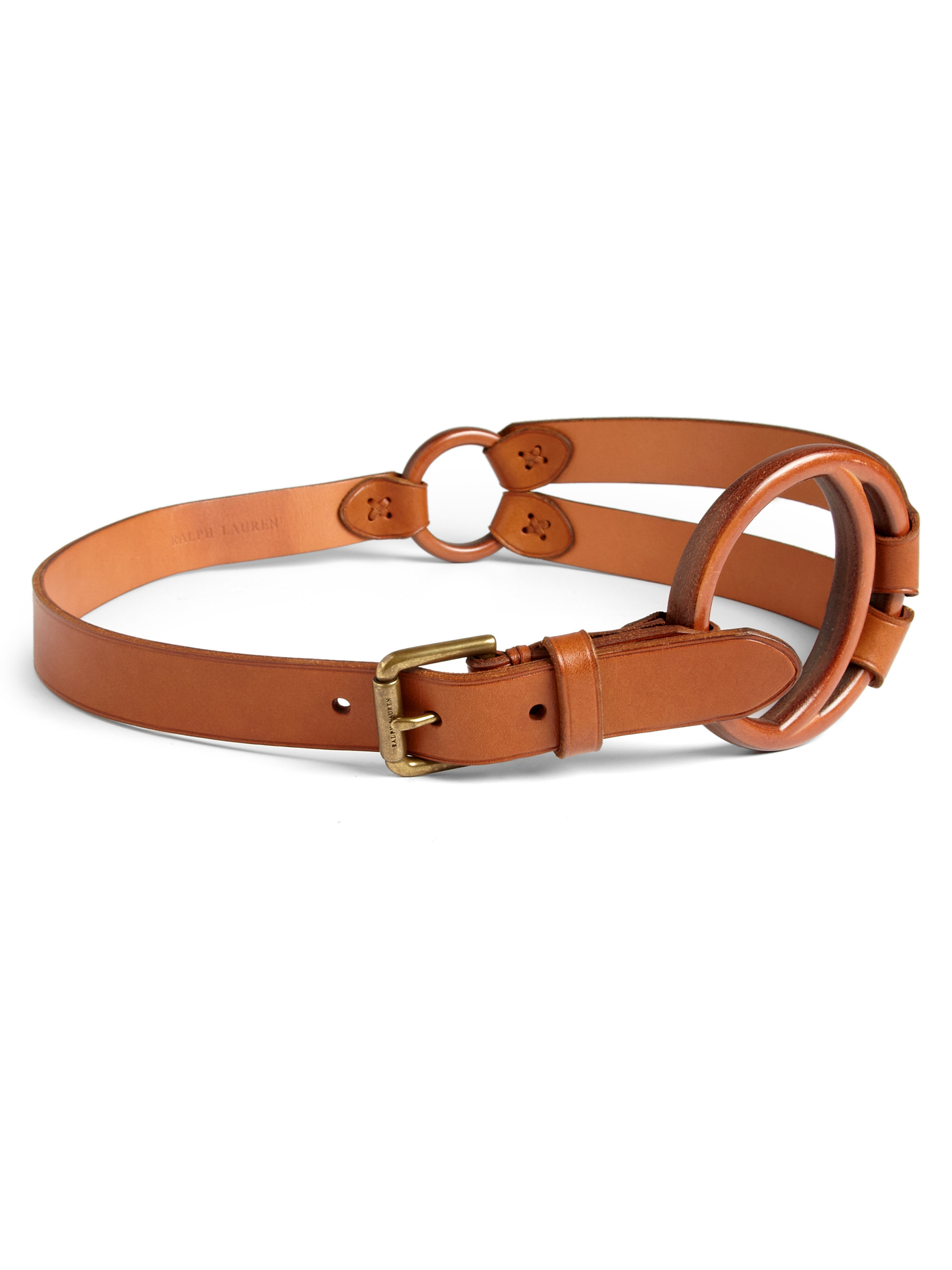 Polo Ralph Lauren O Ring Leather Belt In Tan Natural Lyst Polo Ralph Lauren O Ring Leather Belt In Tan Natural Lyst