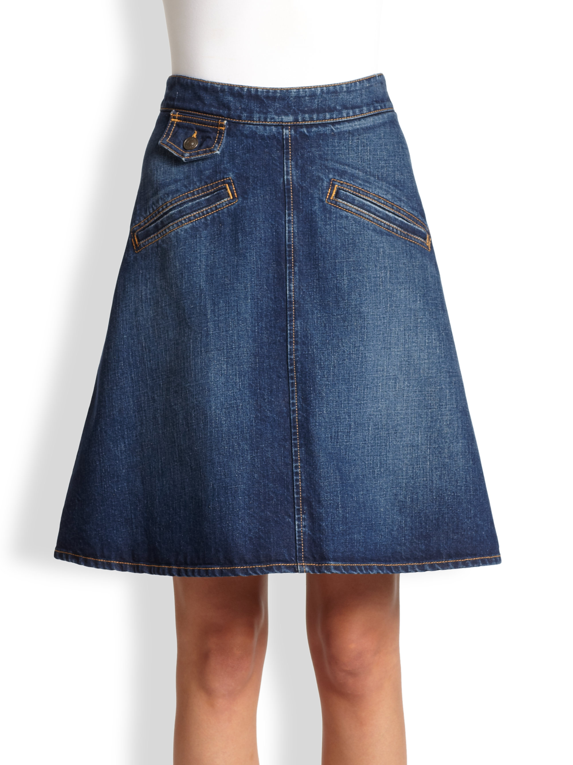 See By Chloé Denim Aline Skirt in Blue Lyst
