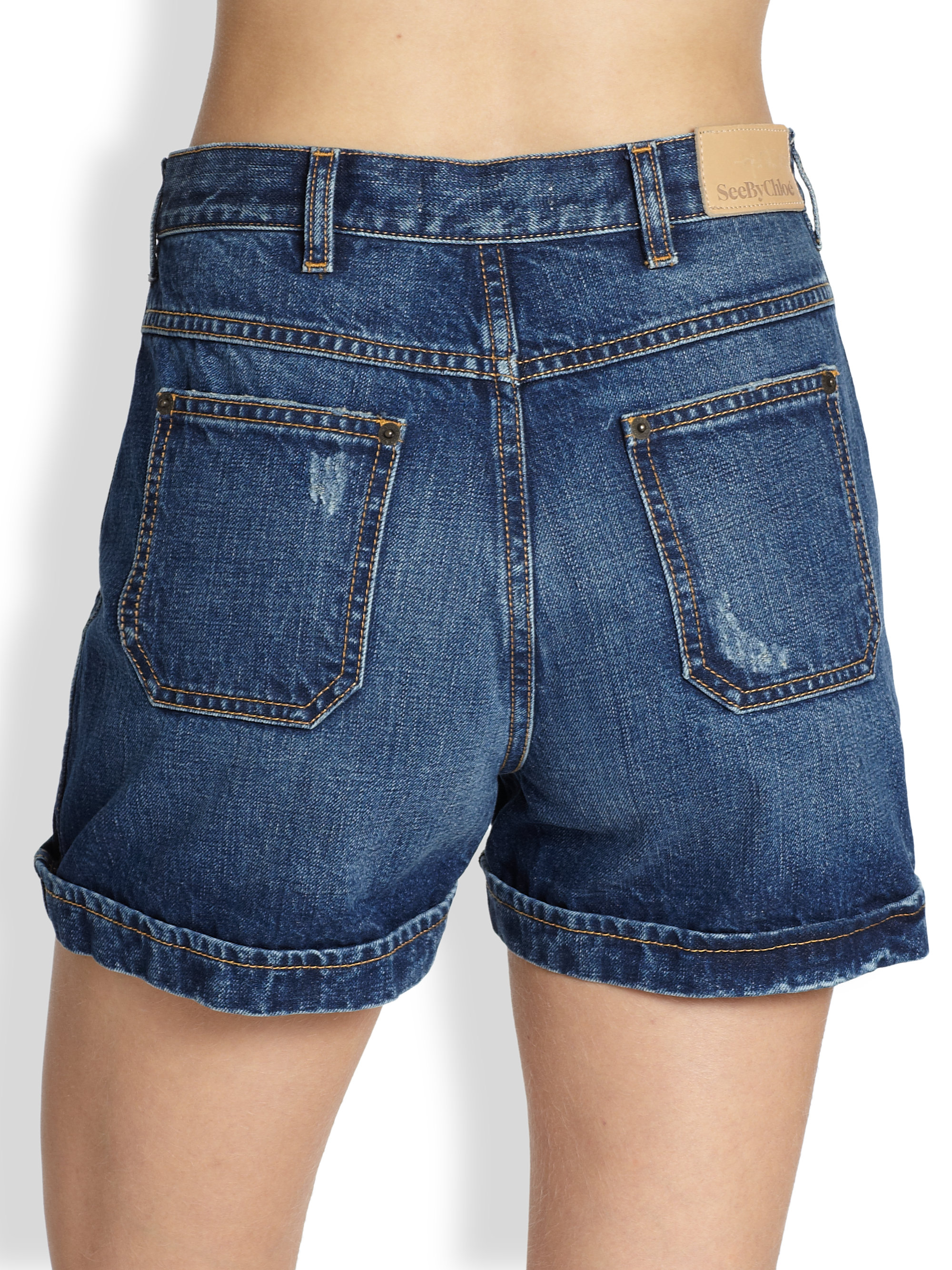 chloe denim shorts