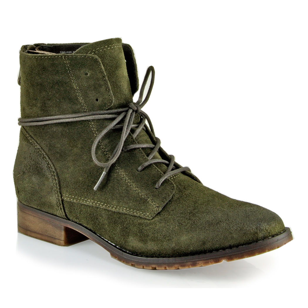 Lyst - Steve madden Suede Tie Boot in Green