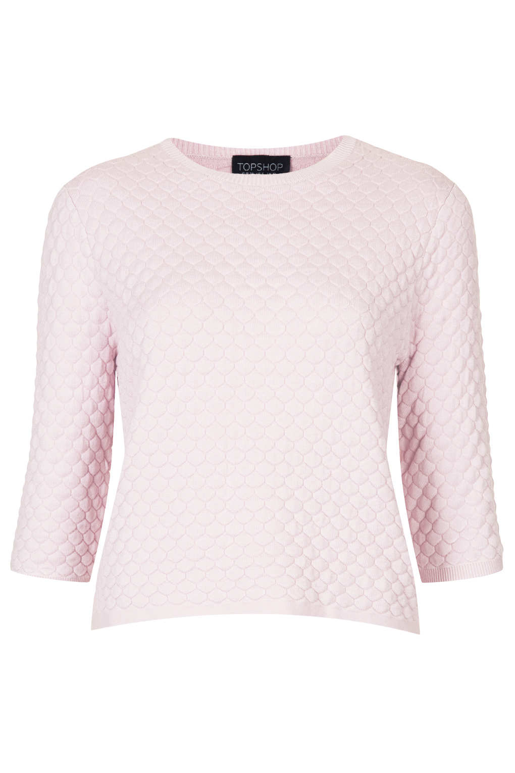 Knitted Hexagon Quilted Jumper in Pink Lyst