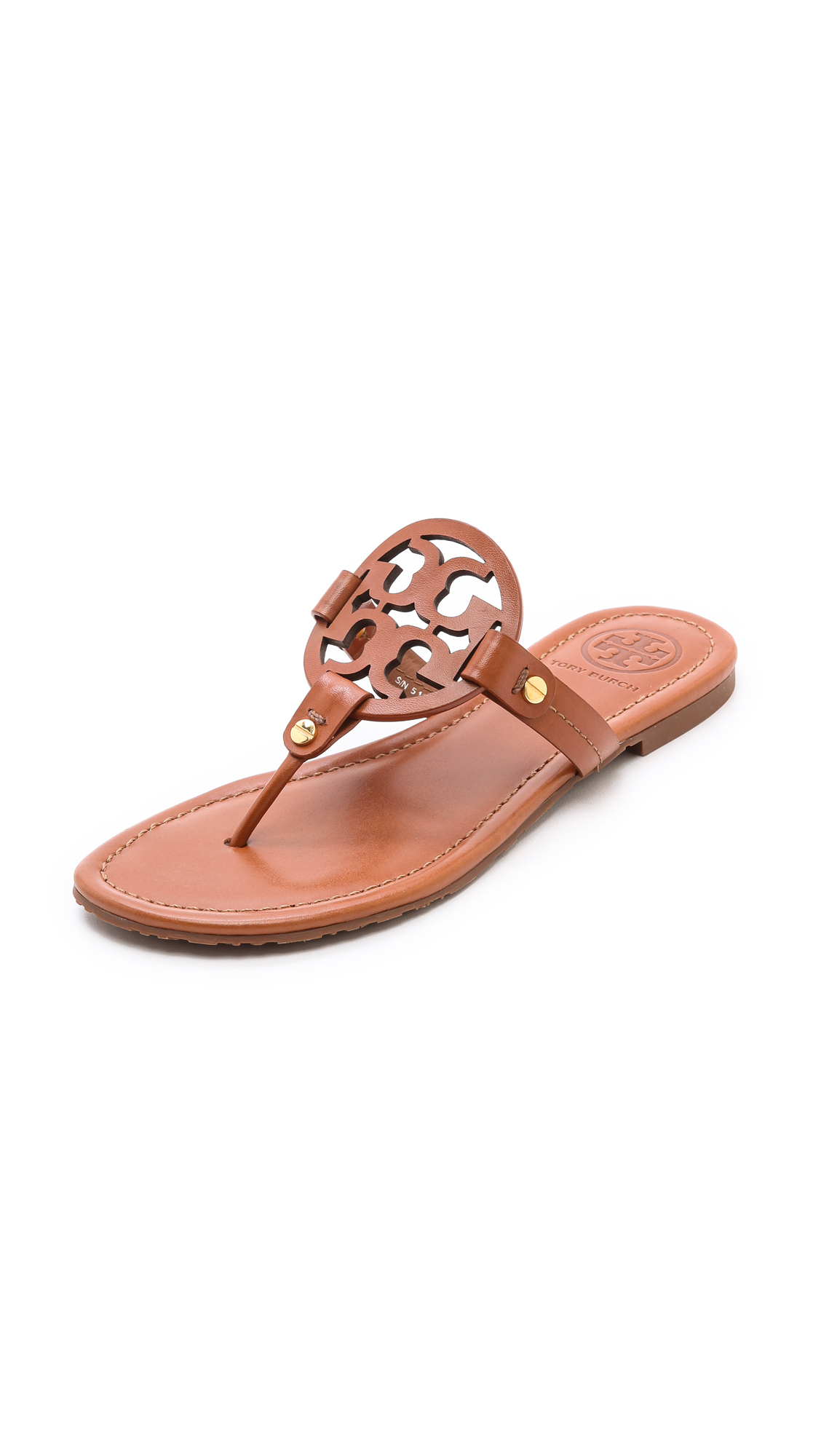 Tory Burch Miller Logo Sandals in Brown - Lyst