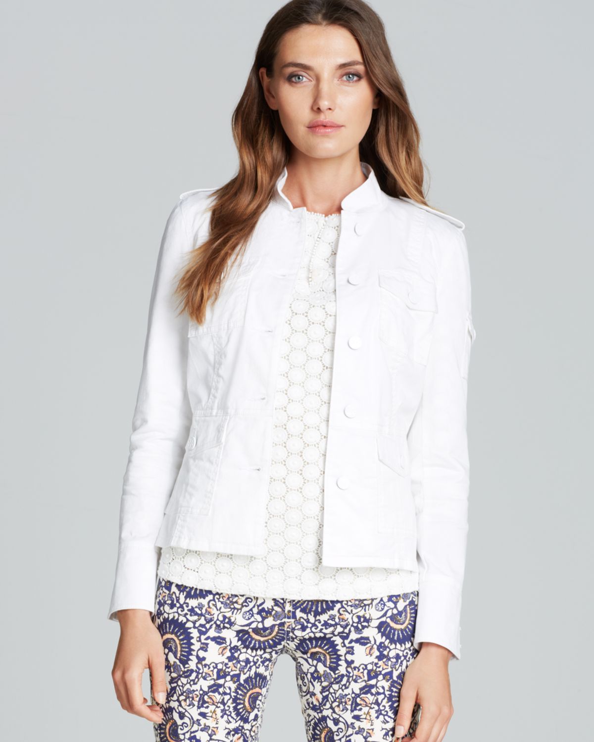 Tory Burch Shrunken Sergeant Pepper Jacket in White Lyst