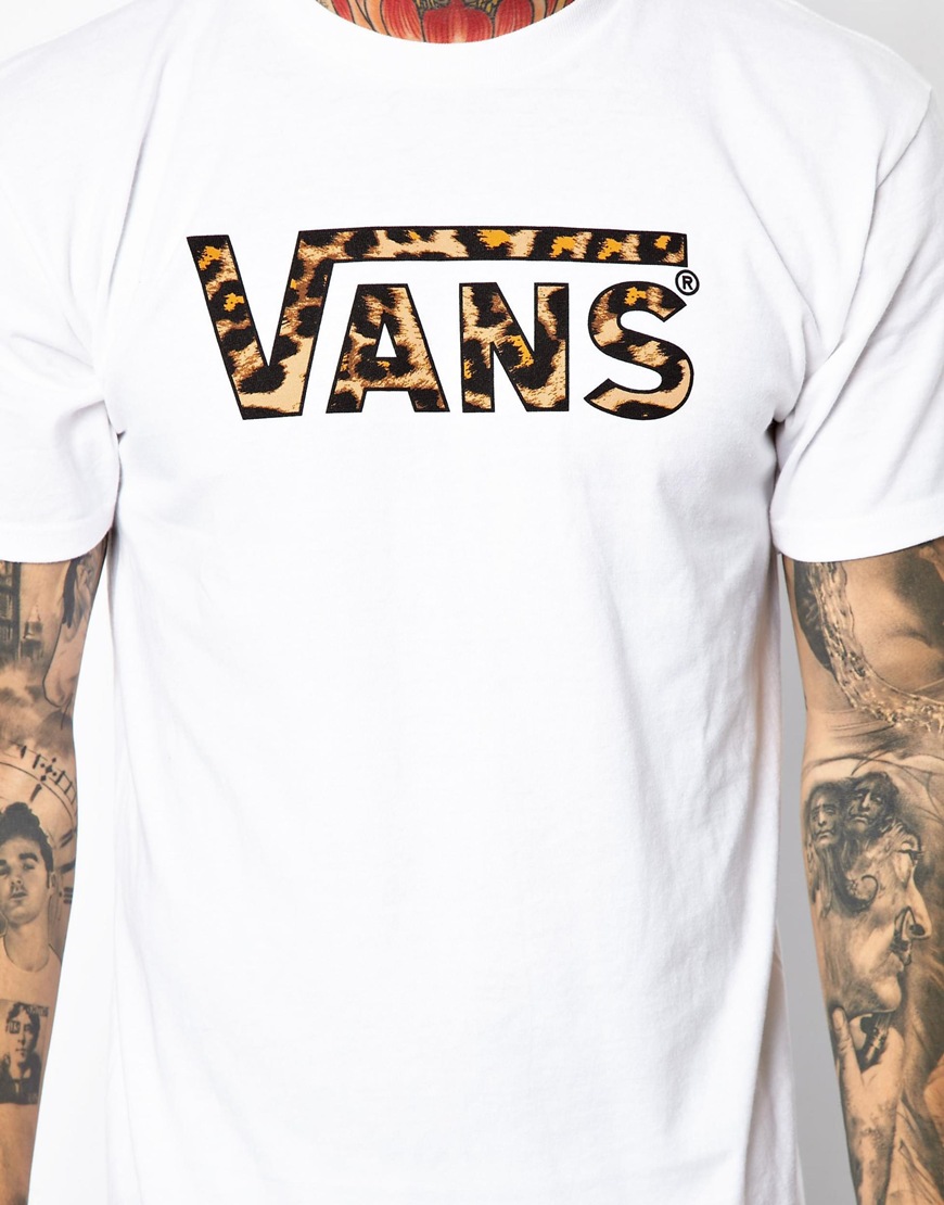 Leopard Logo T-shirt in White for Men Lyst