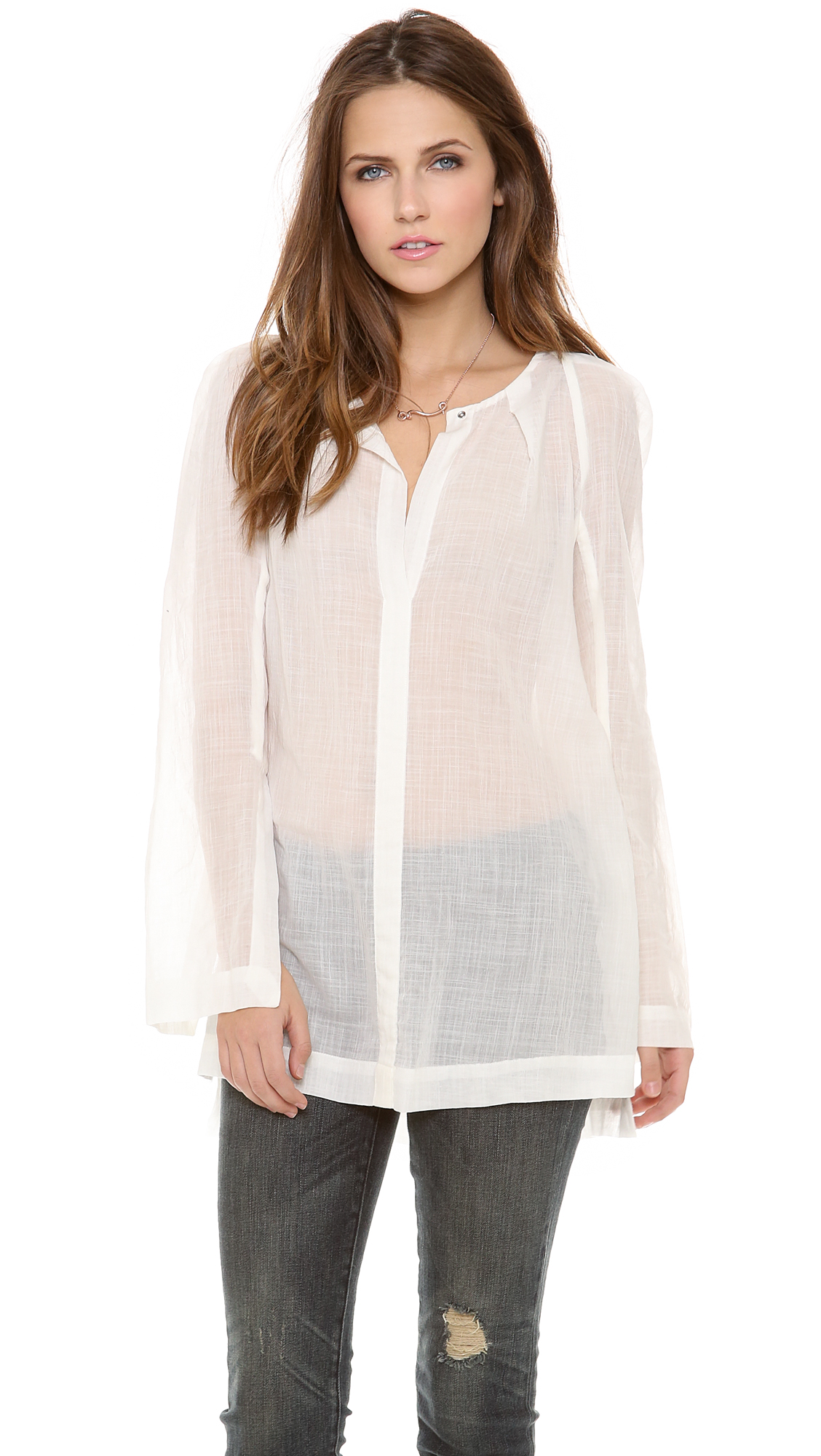 Gauze White Button Down at Michele Hatfield blog