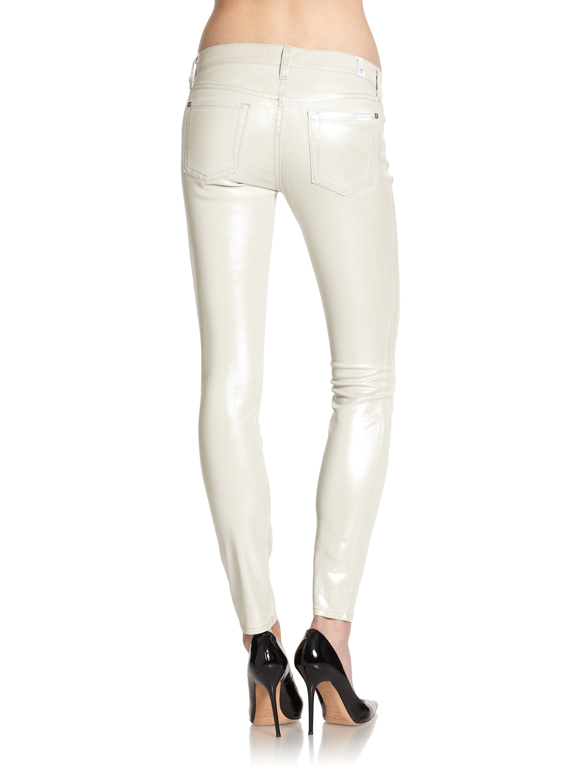 white coated skinny jeans