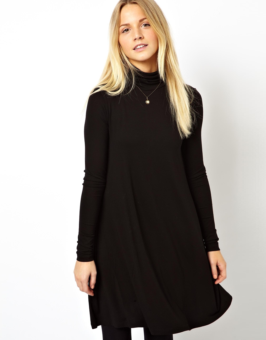 polo neck swing dress