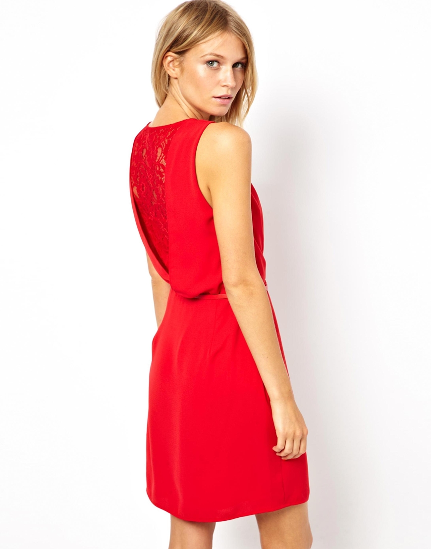 oasis blue warner lace back dress