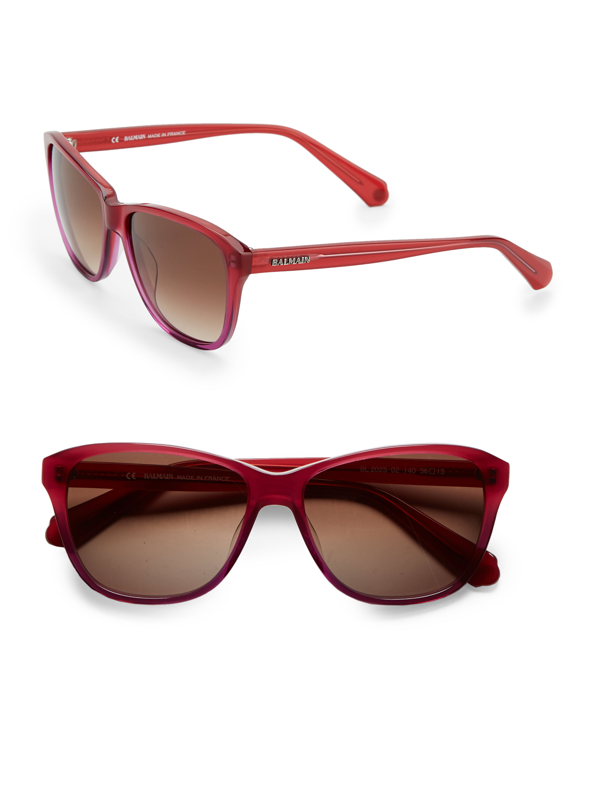 Lyst Balmain Square Gradient Sunglasses in Red