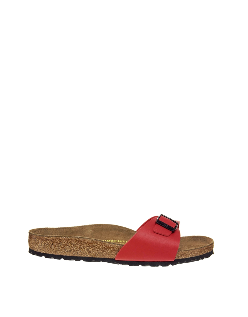 Birkenstock Cherry Red Madrid Flat Sandals | Lyst