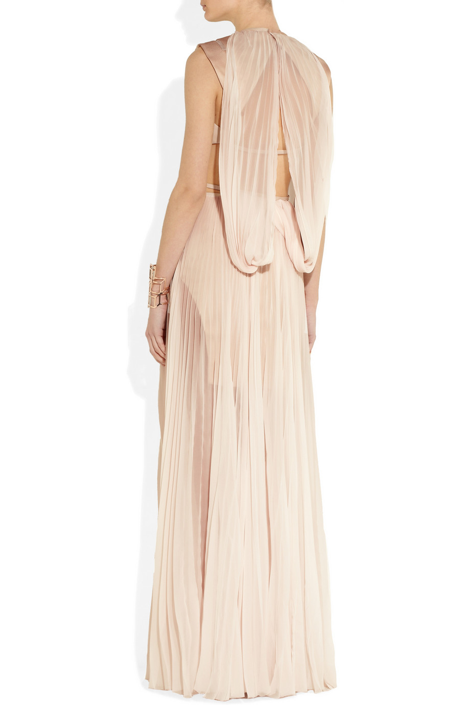 Esteban Cortazar Cutout Satin and Chiffon Gown in Blush (Pink) Lyst