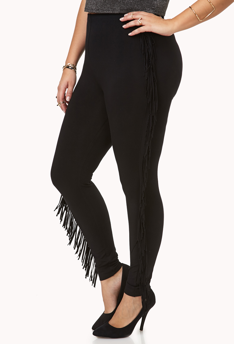 Forever 21 On The Range Fringe Leggings in Black - Lyst