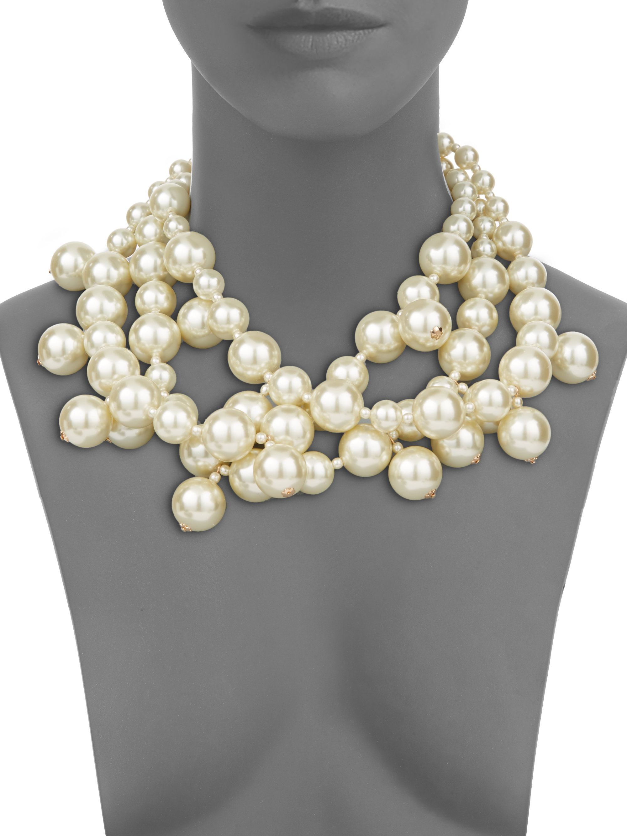 Jay Lane Faux Pearl Multistrand Necklace in White Lyst