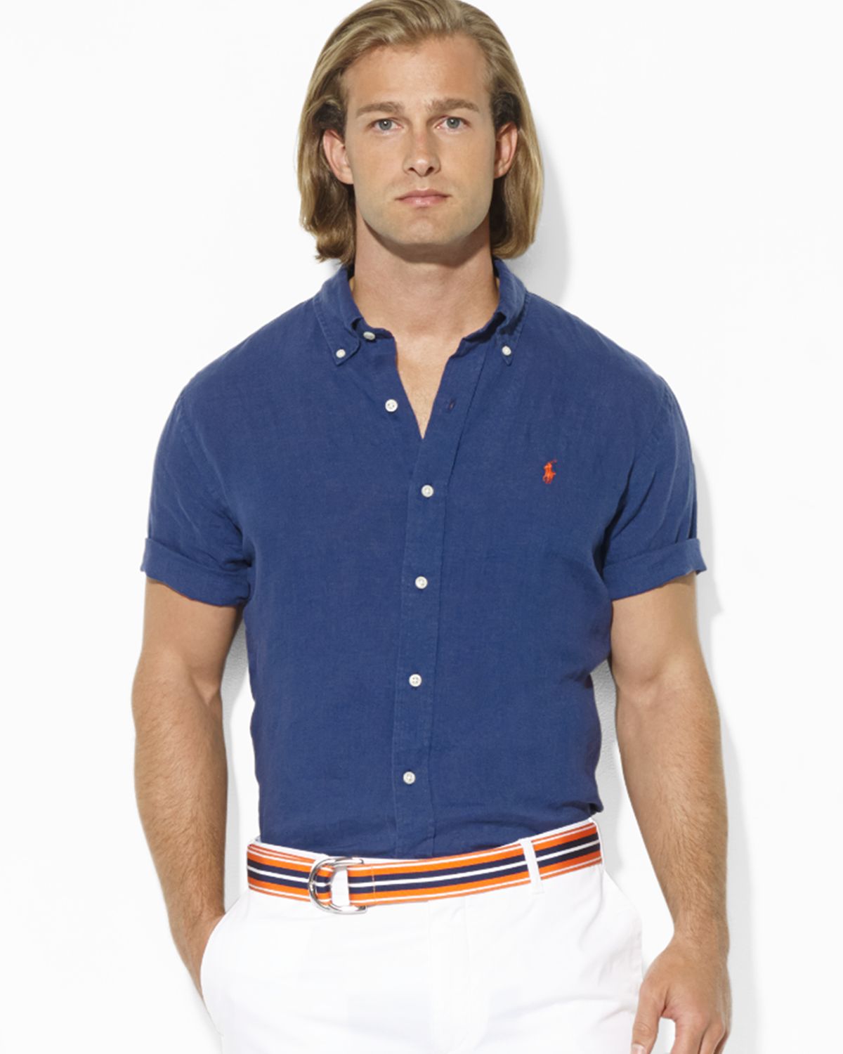 ralph lauren short sleeve denim shirt