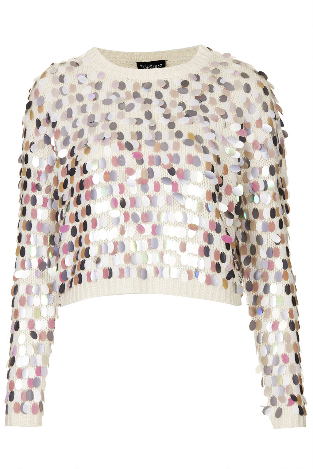 white sequin jumper