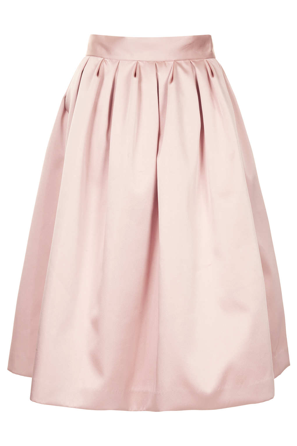 Lyst - Topshop Limited Edition Duchess Satin Midi Skirt in Natural