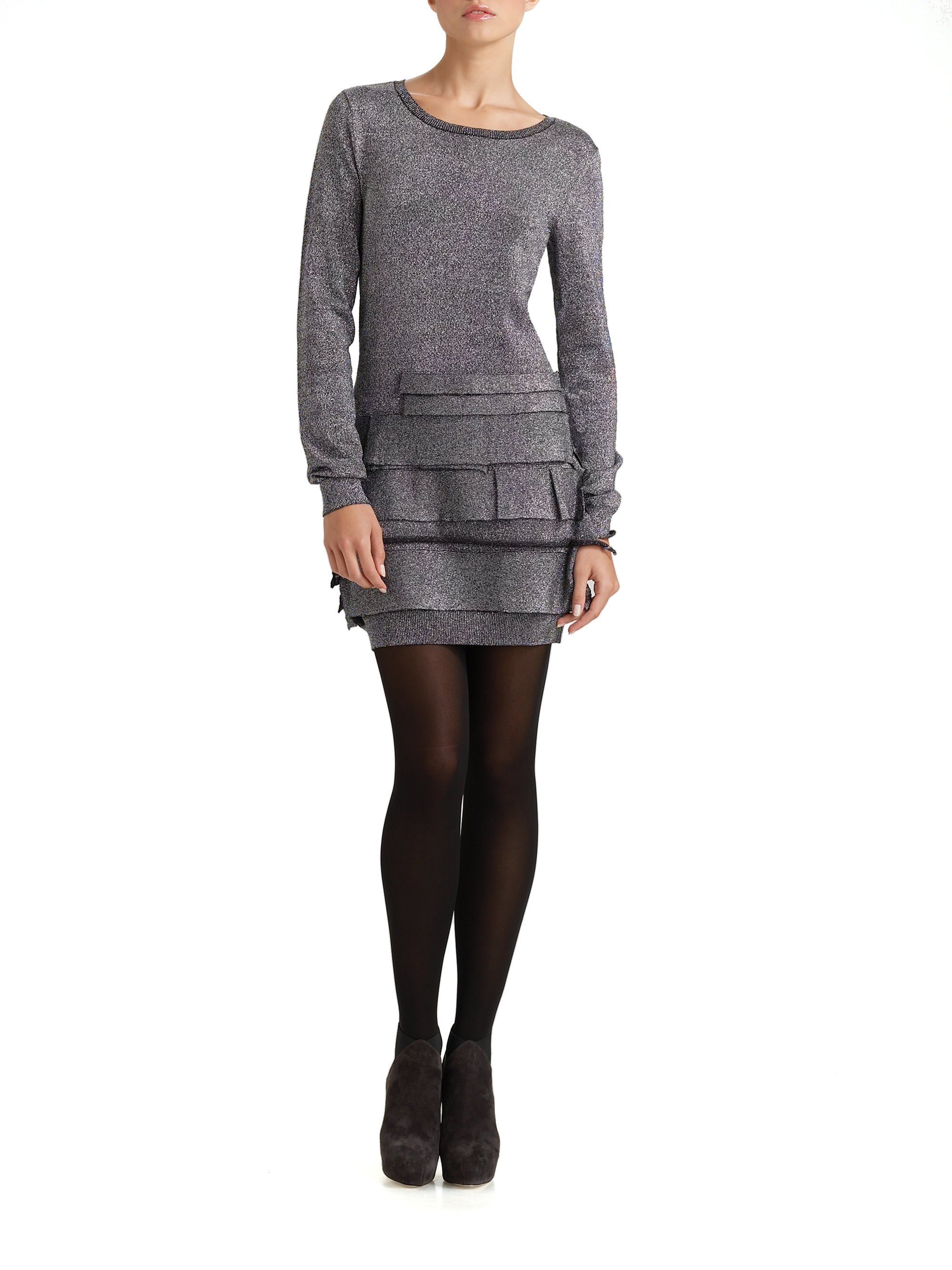 ruffle sweater dress