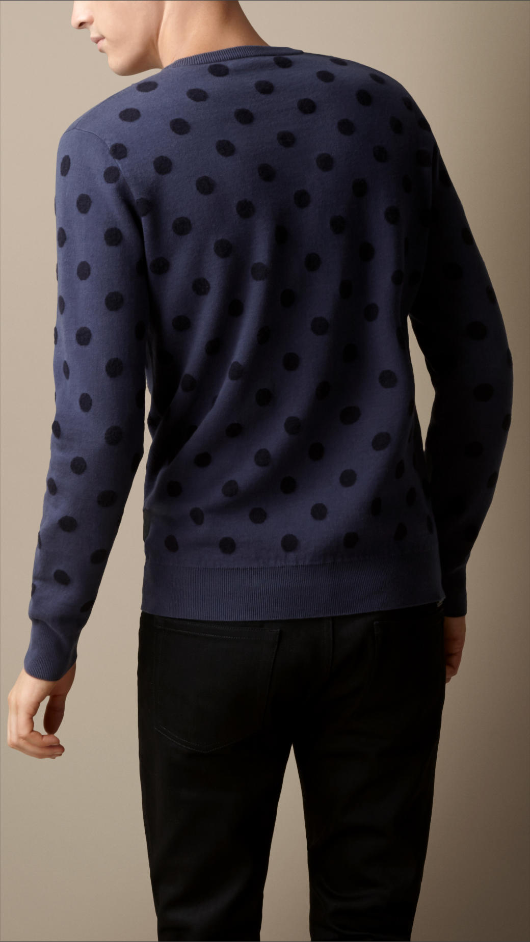 Lyst - Burberry Cotton Cashmere Polka Dot Sweater in Blue for Men