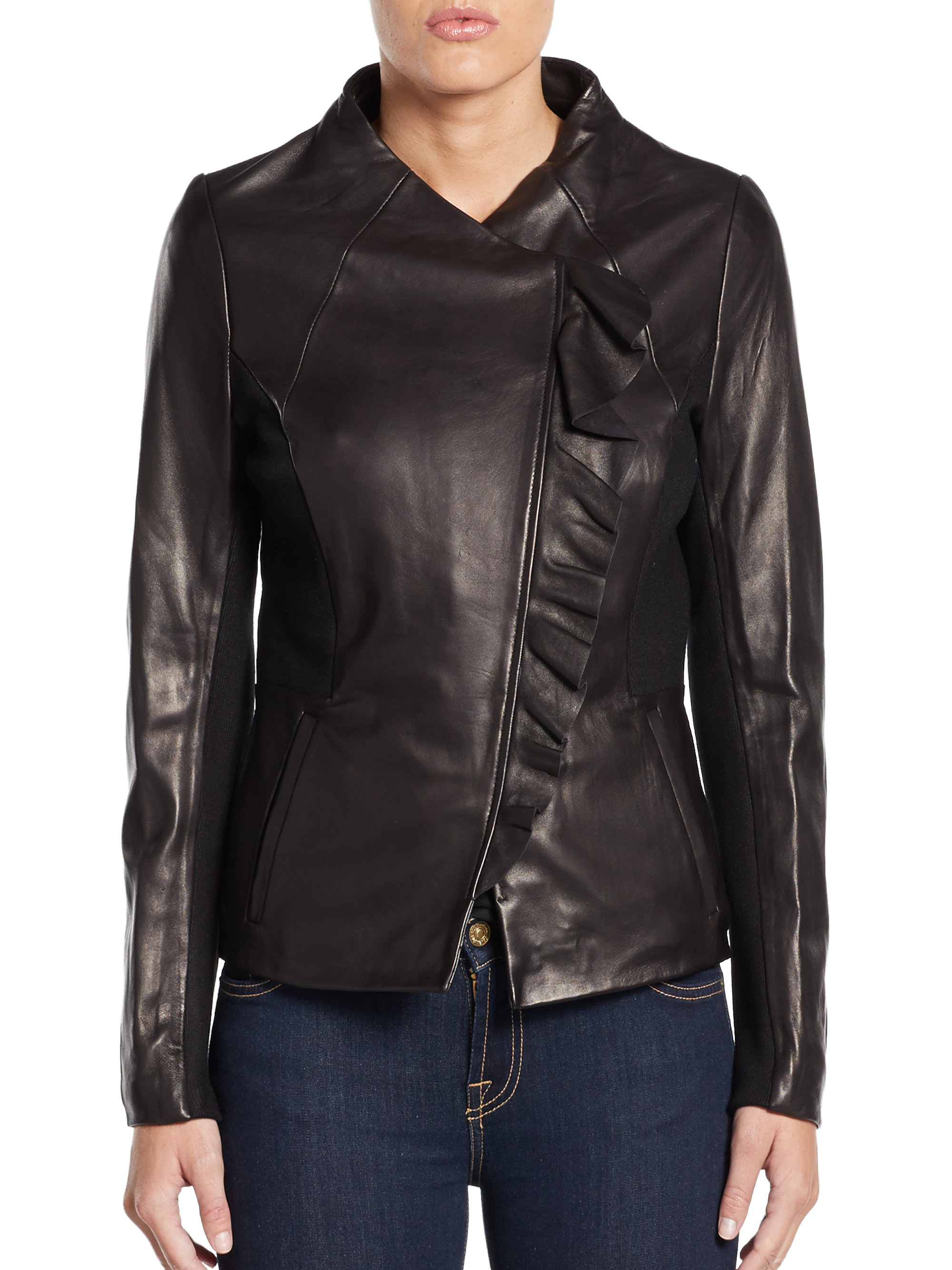 tahari ruffle jacket