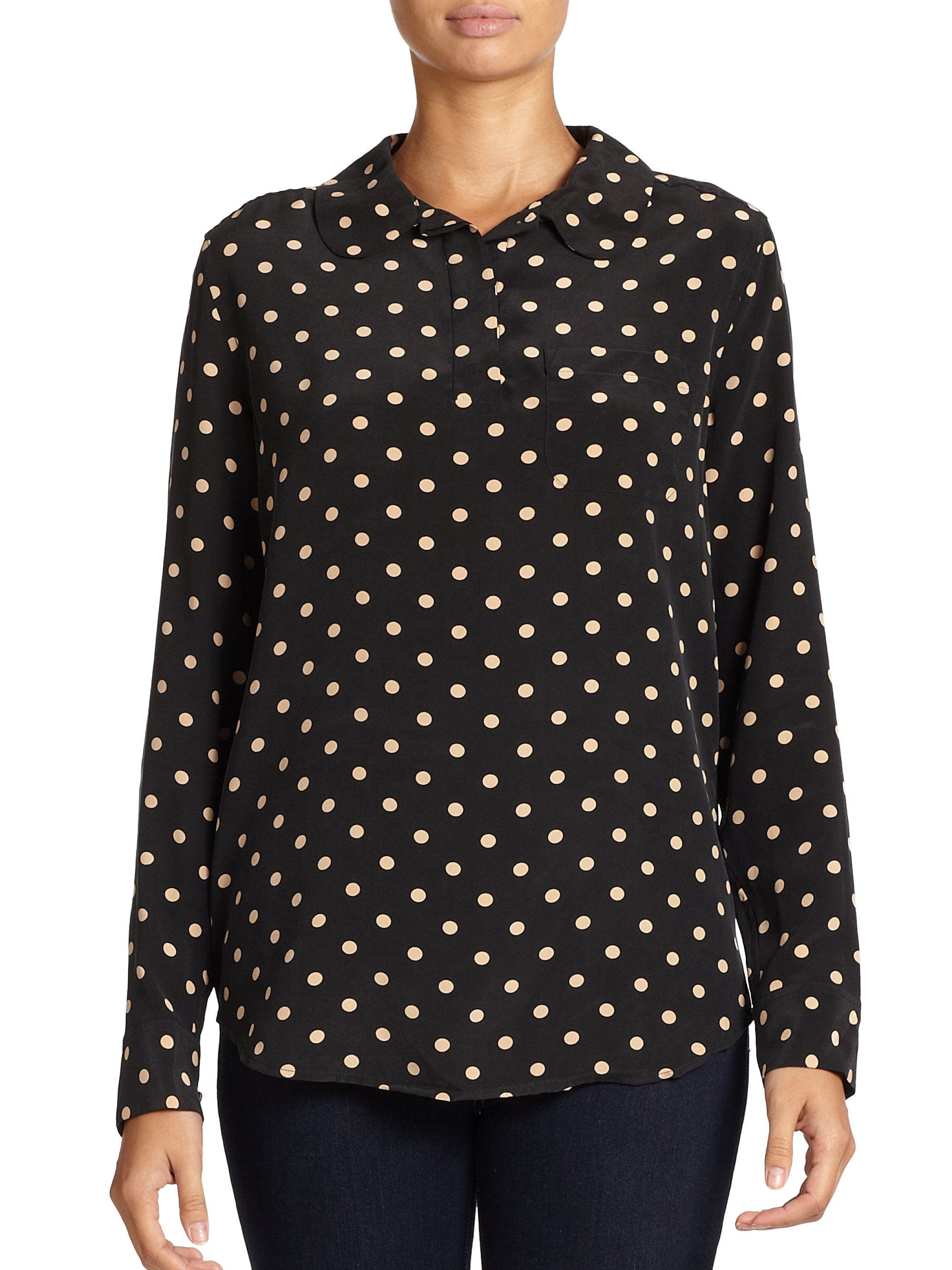 equipment polka dot silk blouse