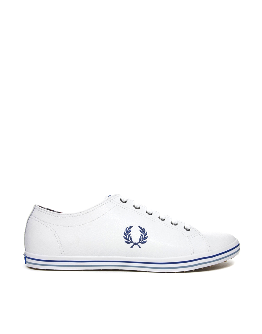 fred perry kingston leather plimsolls in white