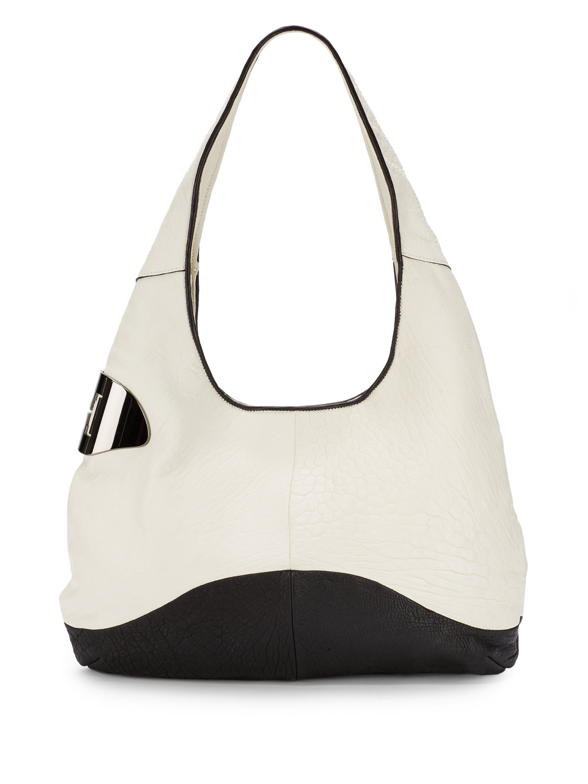 black and white hobo bag