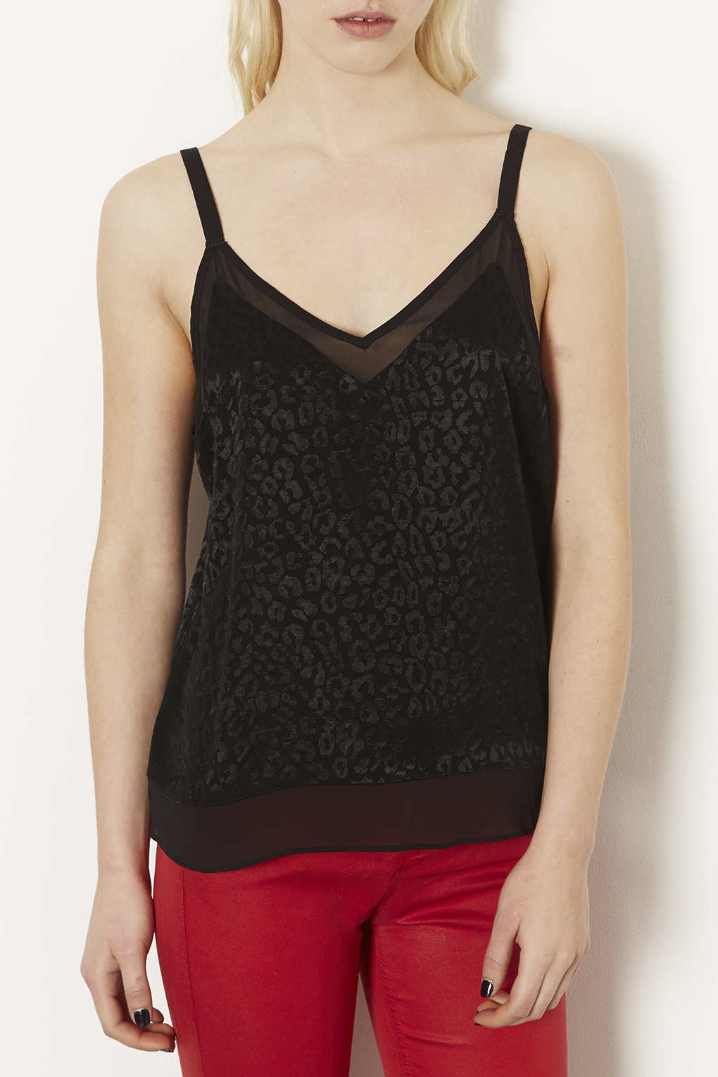 Lyst Animal Jacquard Sheer Vest in Black