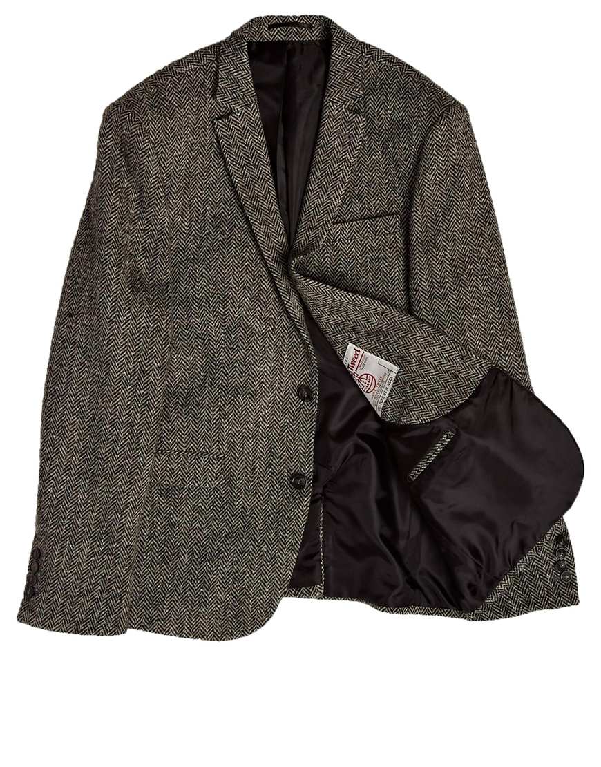 Asos Slim Fit Blazer in Harris Tweed in Gray for Men (Grey) | Lyst