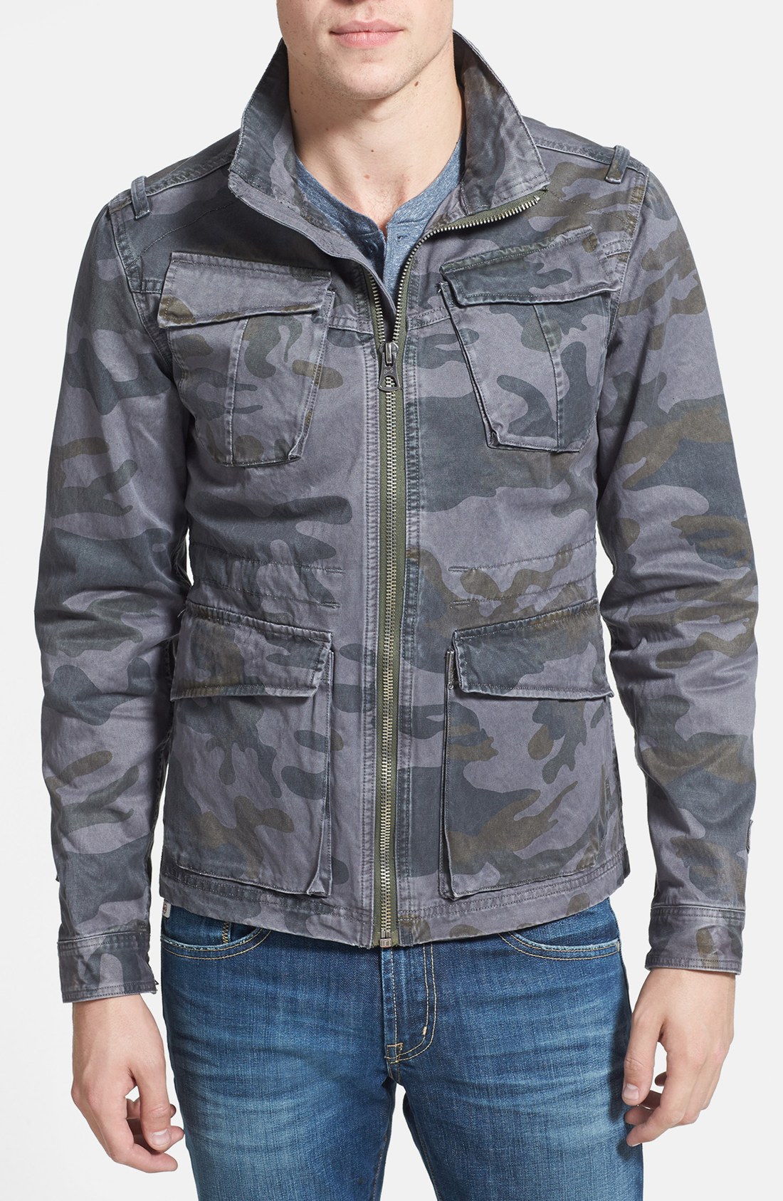 G-star Raw Trooper Camo Print Jacket in Gray for Men (Dark Heron) | Lyst