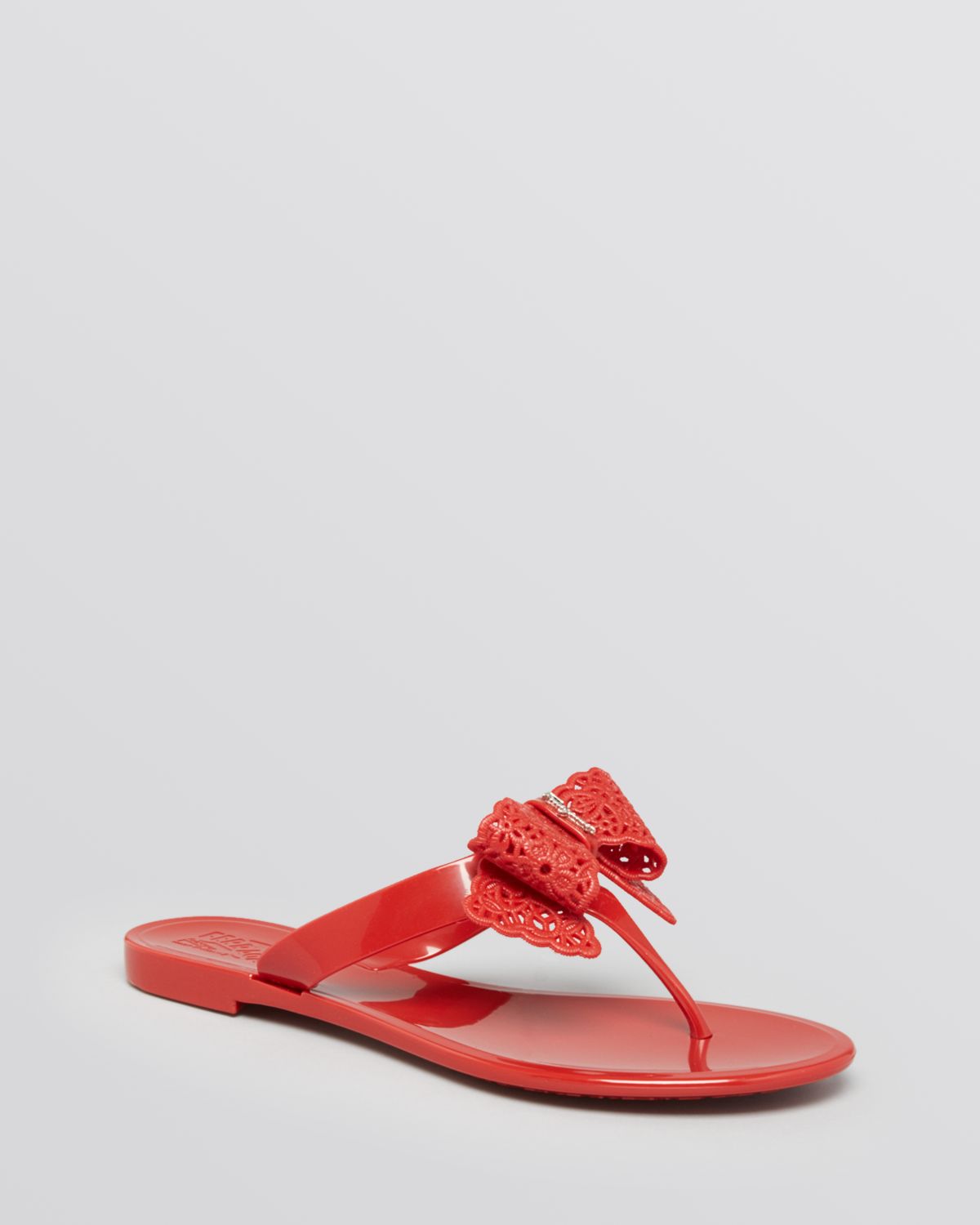 red jelly flip flops