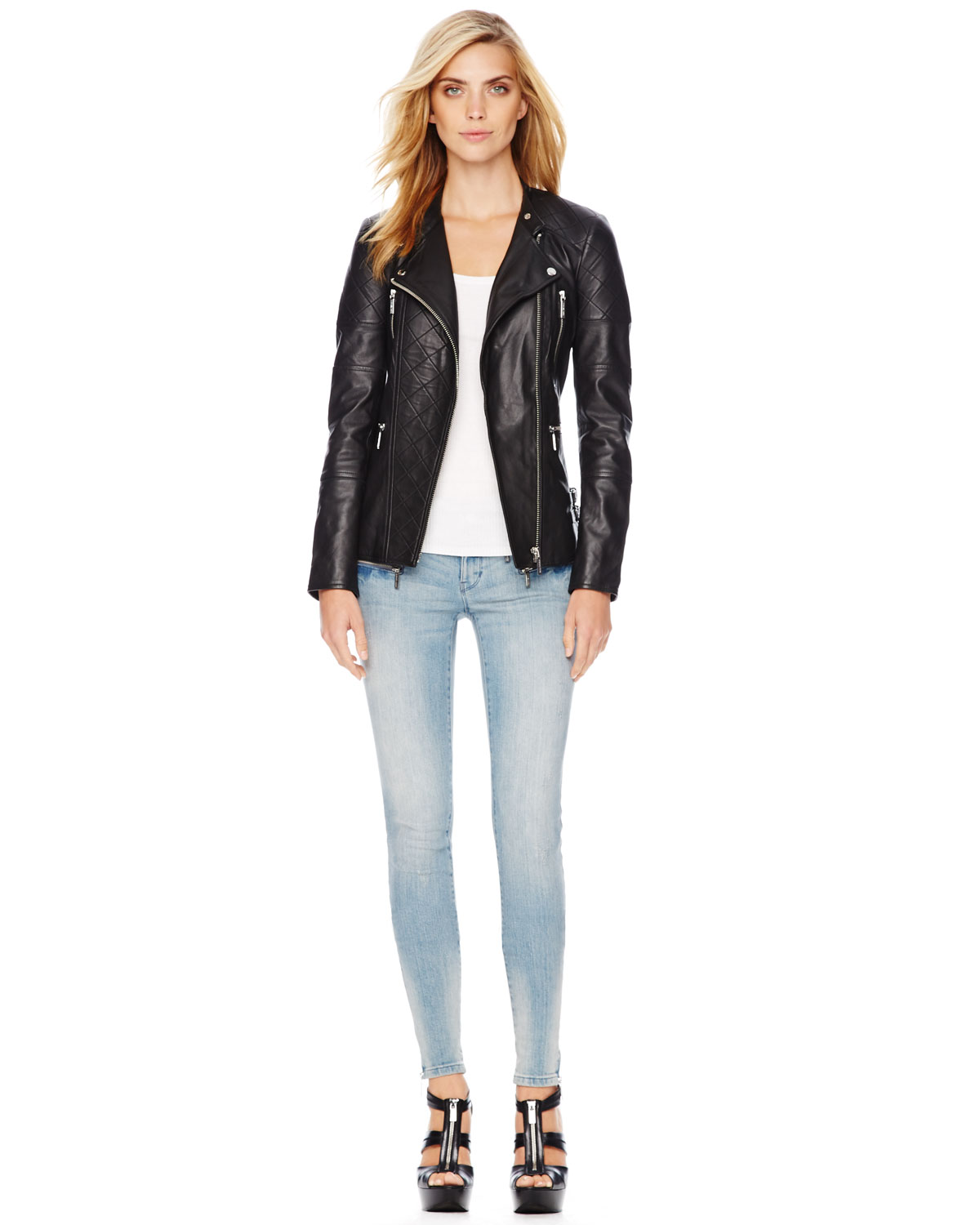 michael kors quilted moto jacket