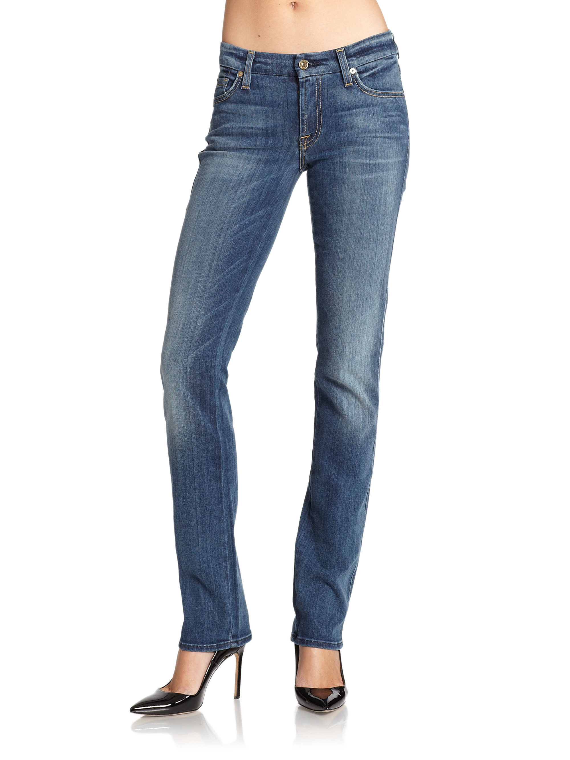 7 For All Mankind Kimmie Straight Leg Jeans in Blue | Lyst