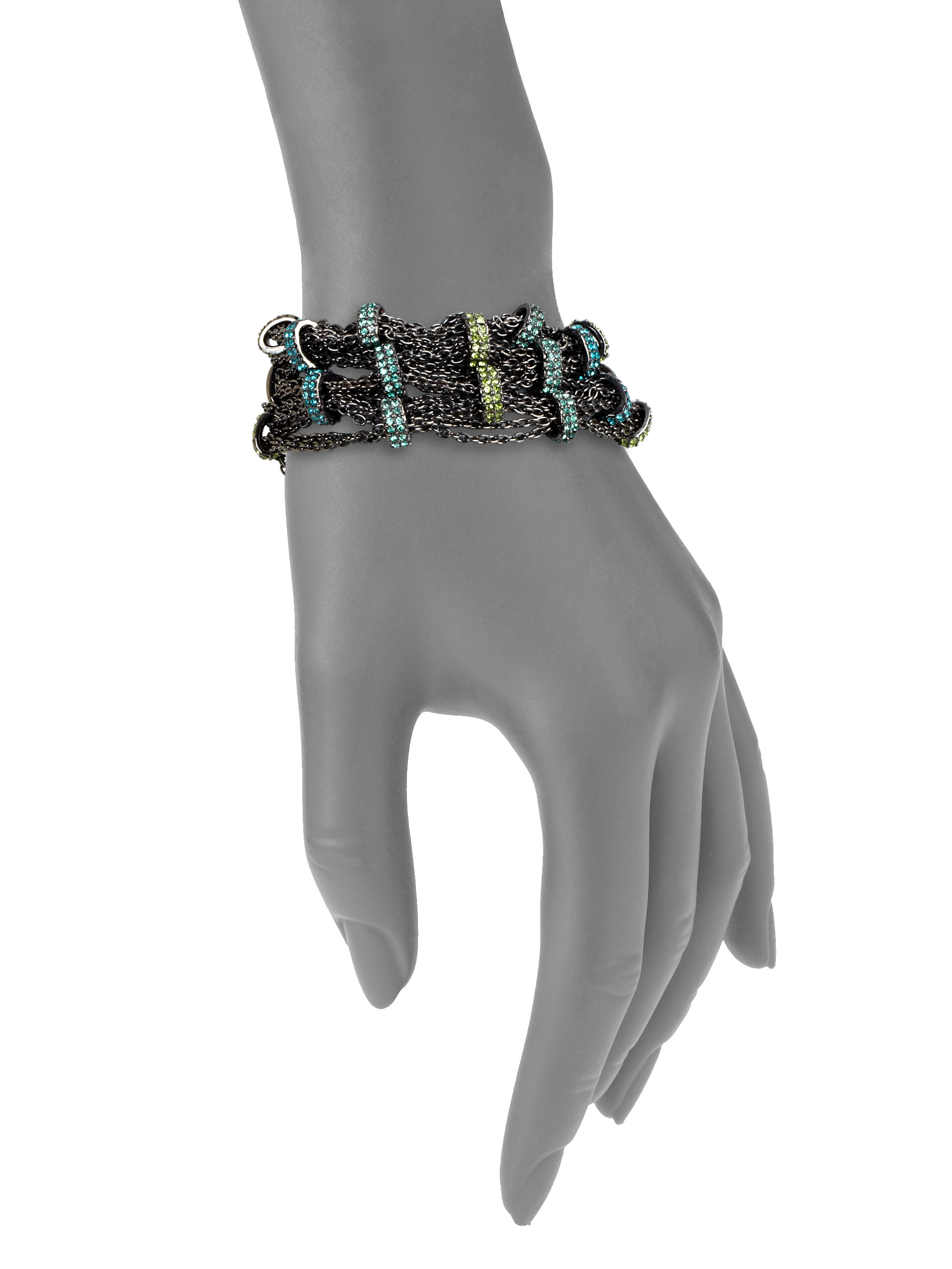 Lyst Abs By Allen Schwartz Multistrand Chain Bracelet
