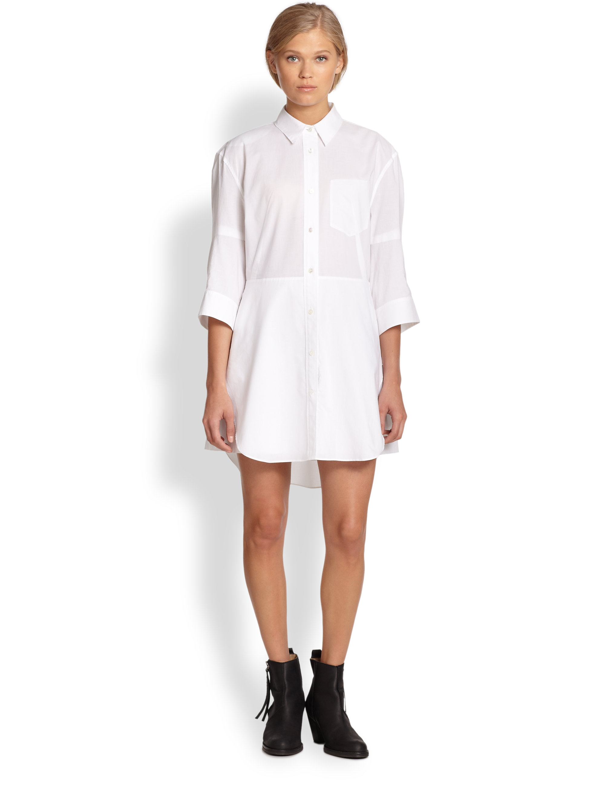 Lyst Acne Studios Dee Cotton Poplin Shirtdress in White