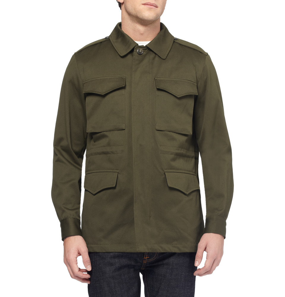 A.P.C. Cottontwill Field Jacket with Detachable Lining in Green for Men