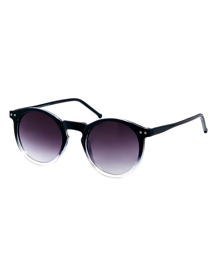 ASOS Keyhole Round Sunglasses with Black To Clear Fade Frame for Men - Lyst