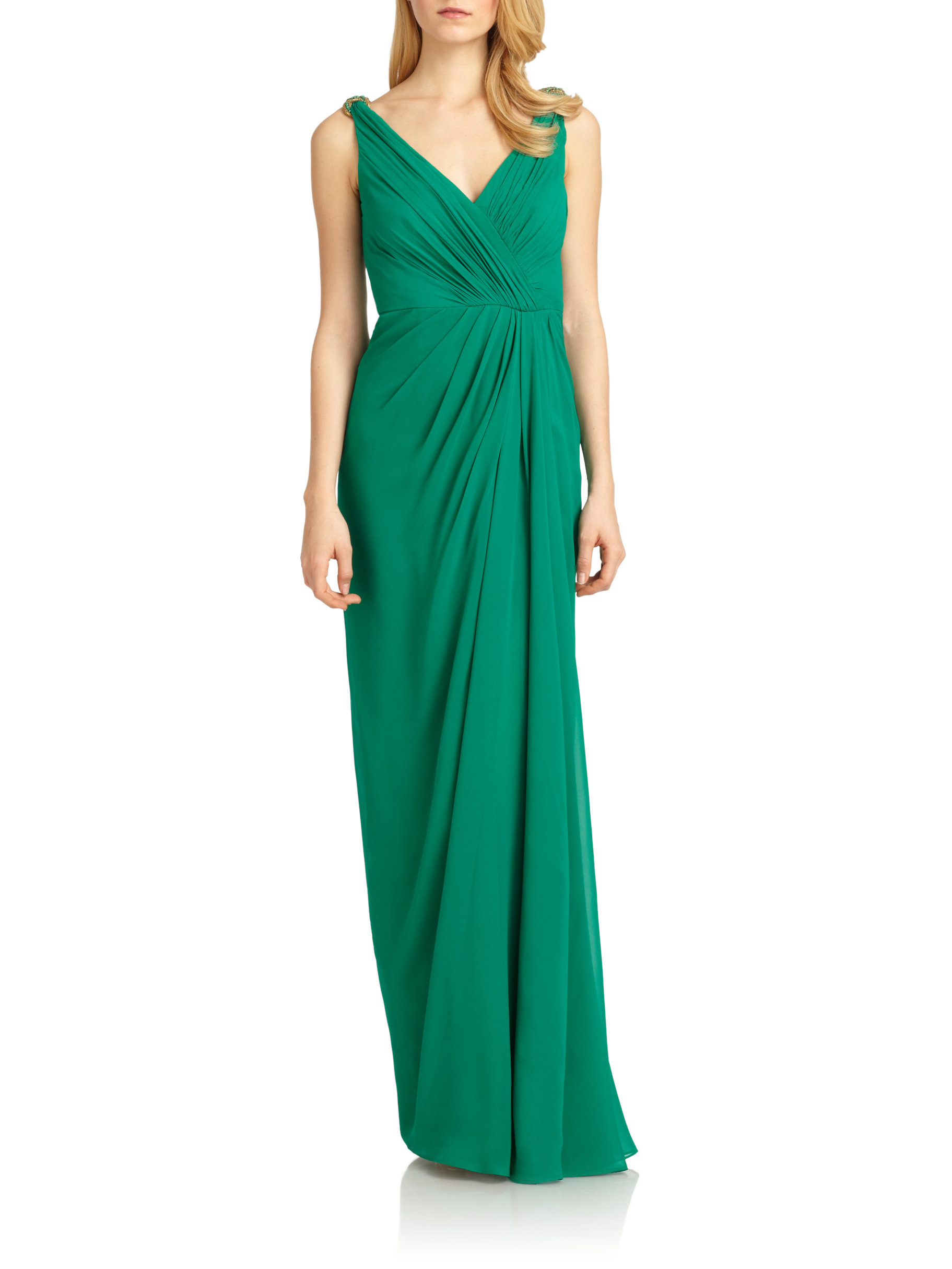 badgley mischka emerald gown
