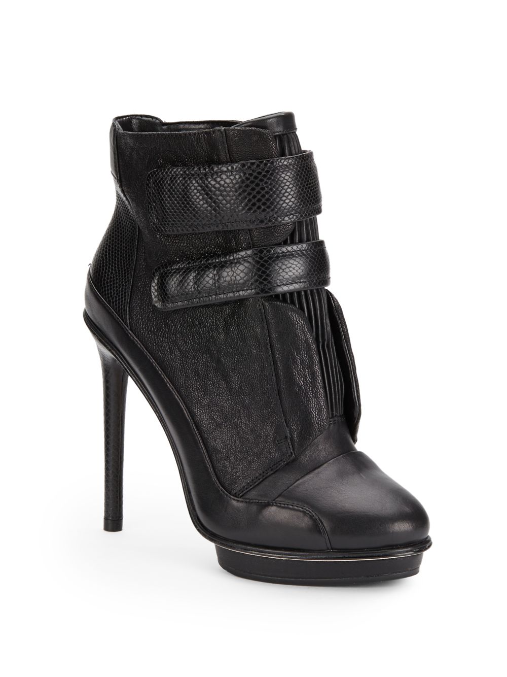 Night Leather Platform Ankle Boots 