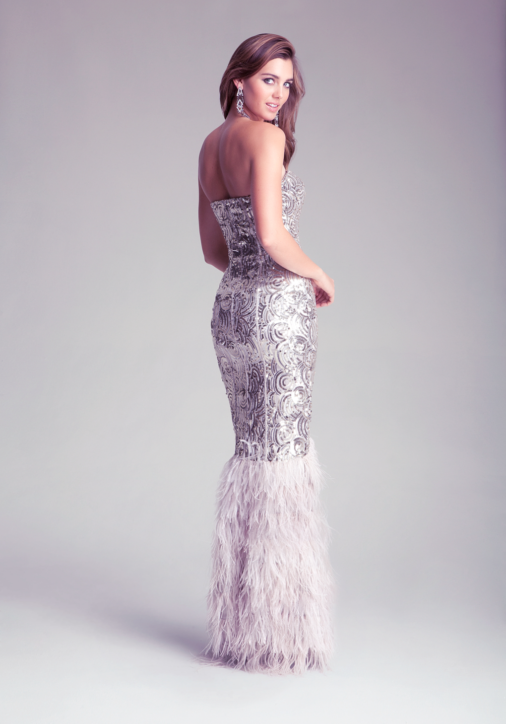 bebe sequin feather dress