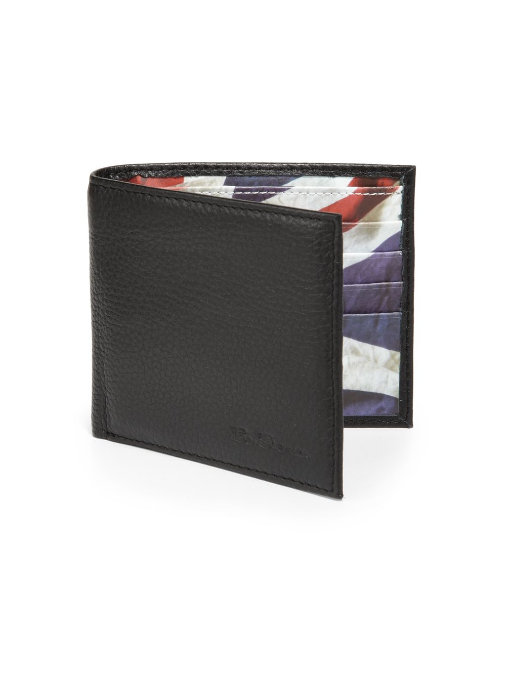 Ben Sherman Union Jack Bifold Leather Wallet in Black for Men - Lyst
