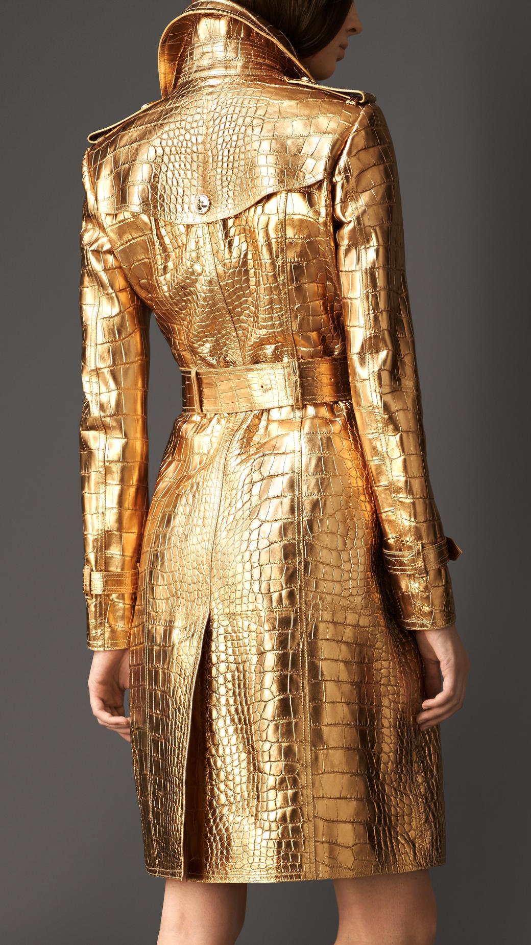 Burberry Metallic Alligator Leather Trench Coat | Lyst UK