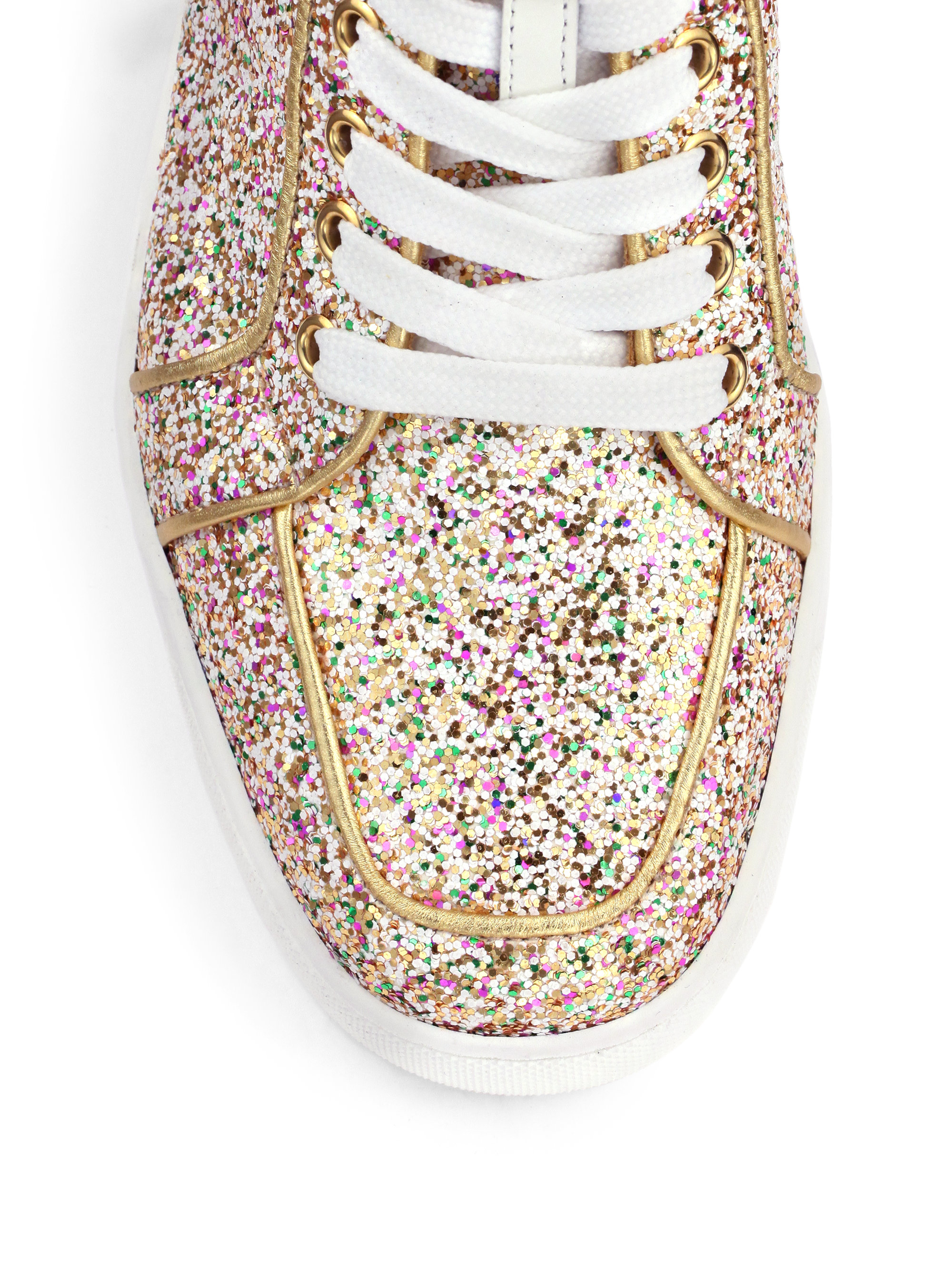 neon louboutin sneakers