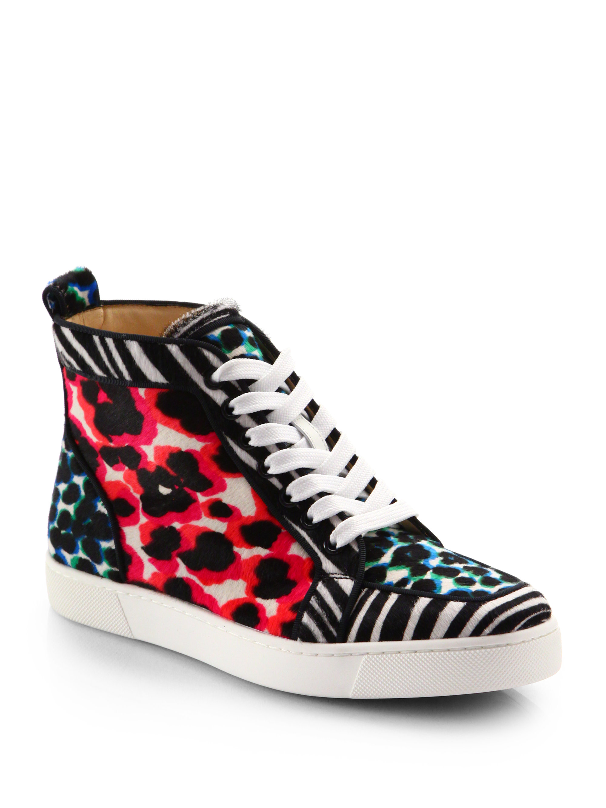 Christian Louboutin Multicolor Leather Fabric and Pony Hair