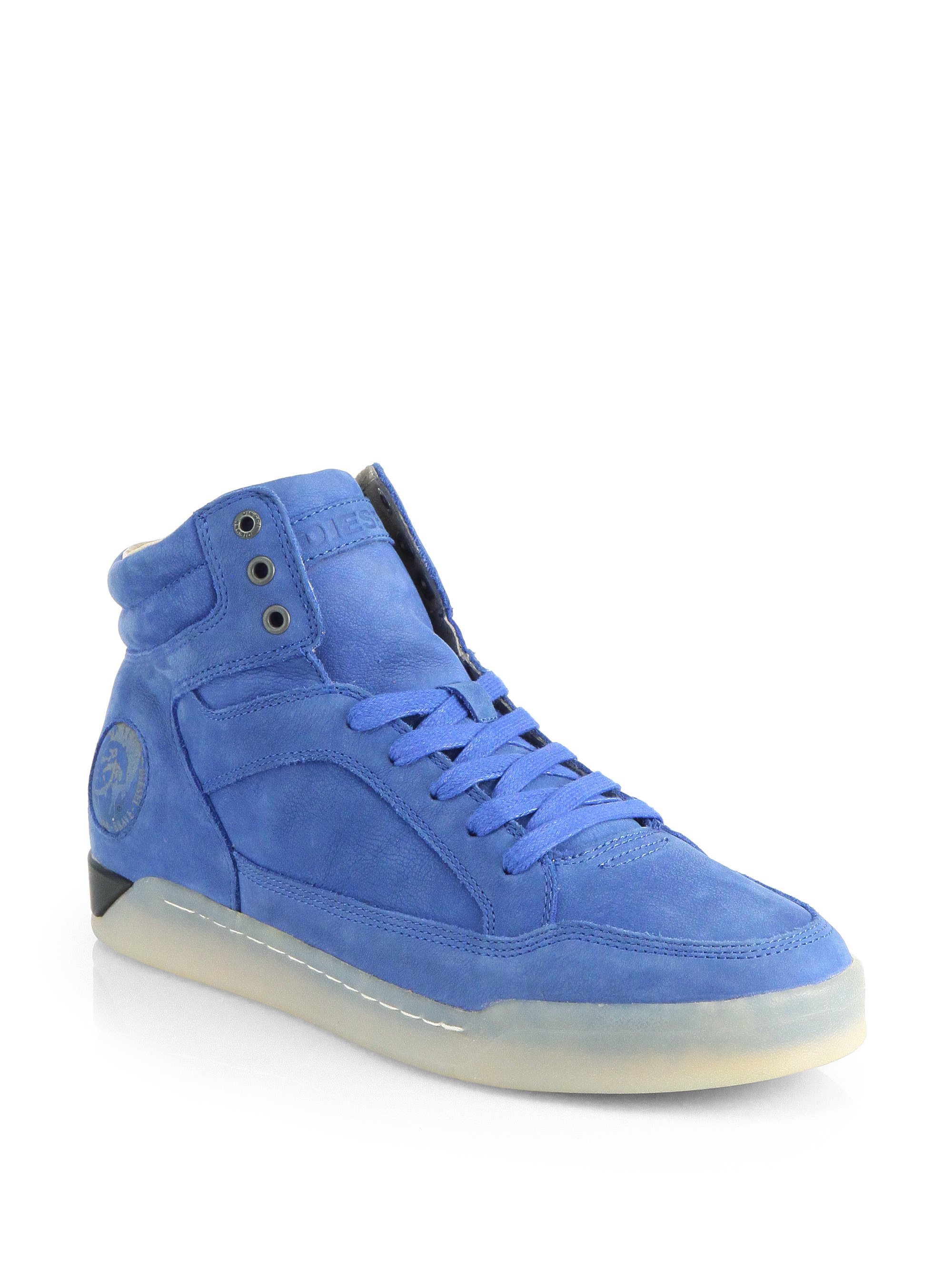 DIESEL Exclusive Suede High-Top Sneakers in Blue for Men - Lyst