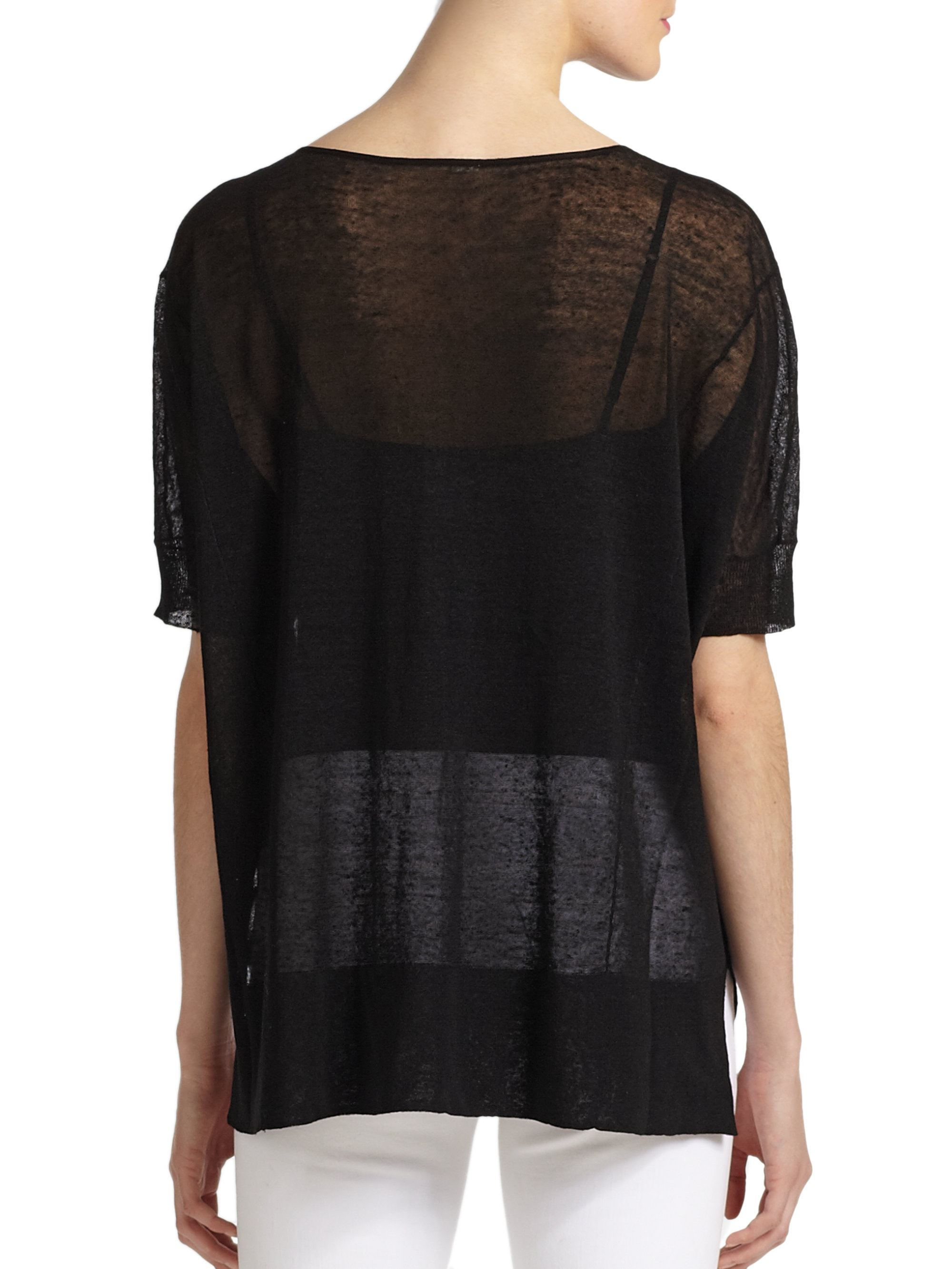 sheer short sleeve cardigan