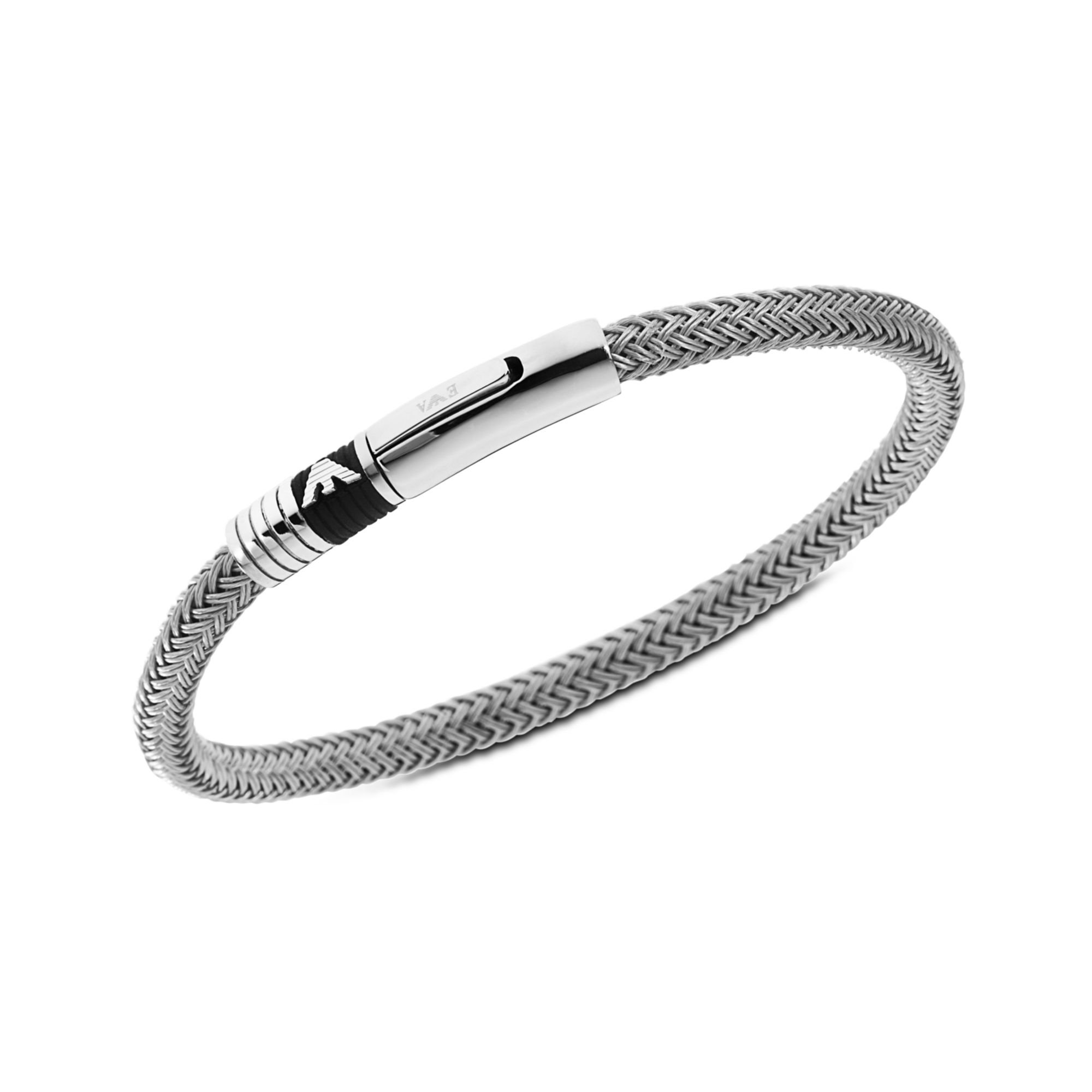Emporio Armani Stainless-Steel White Braided Cord Bracelet Egs1623040 ...