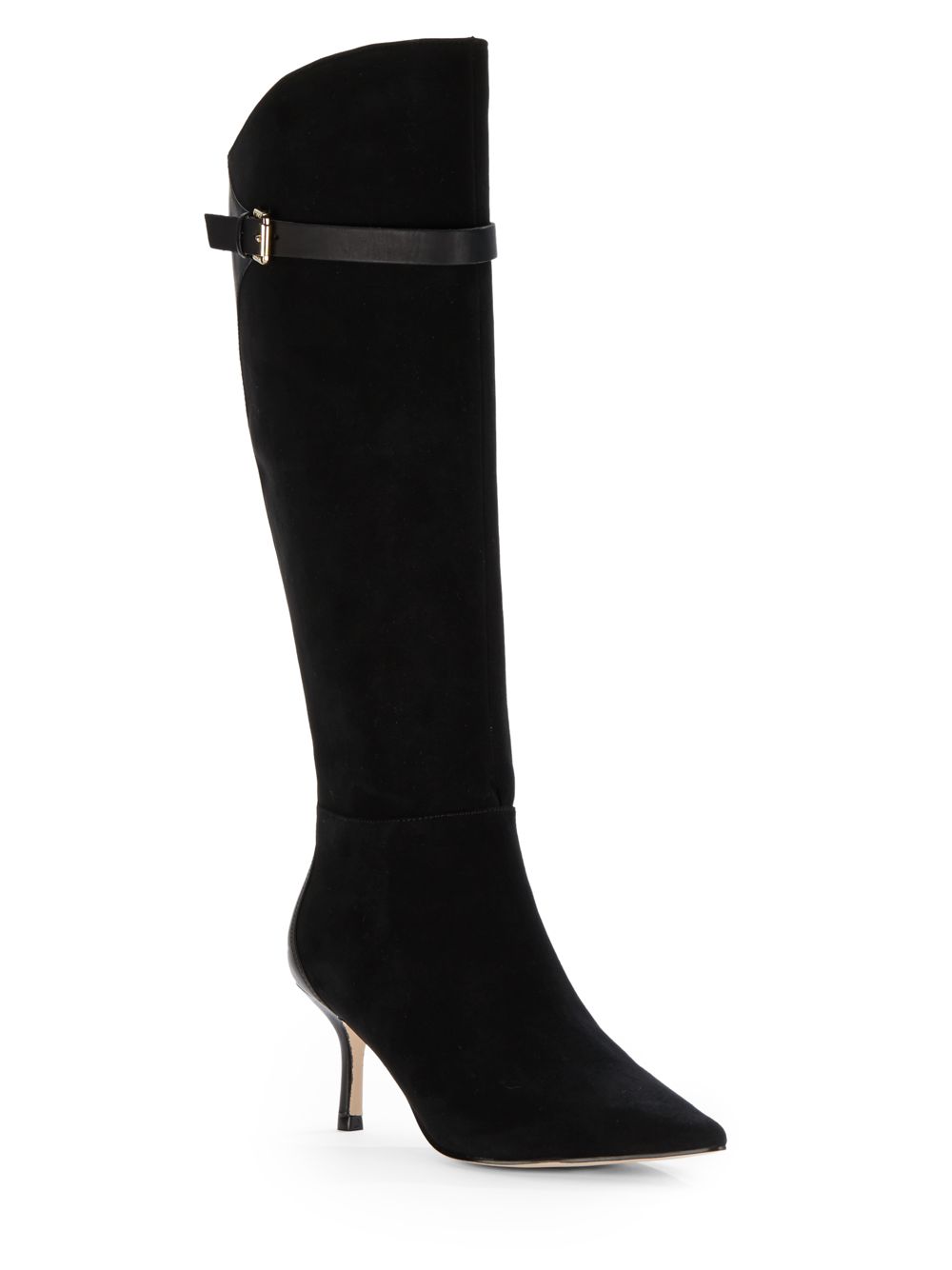 Ivanka Trump Suede Point Toe Boots in Black | Lyst